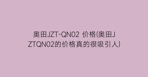 奥田JZT-QN02 价格(奥田JZTQN02的价格真的很吸引人)
